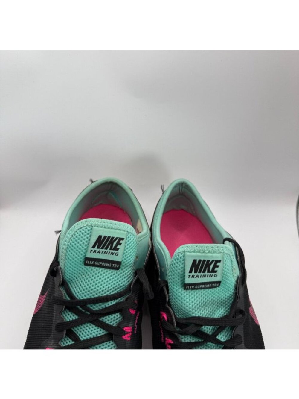 Nike Flex Supreme TR4 Womens Training Shoes Black/Mint/Pink Size 8.5 US EU 43 CM - Picture 4 of 8